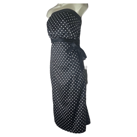 NWT New Torrid Satin Black White Polka dot Strapless Dress Sz 20w - Picture 3 of 5